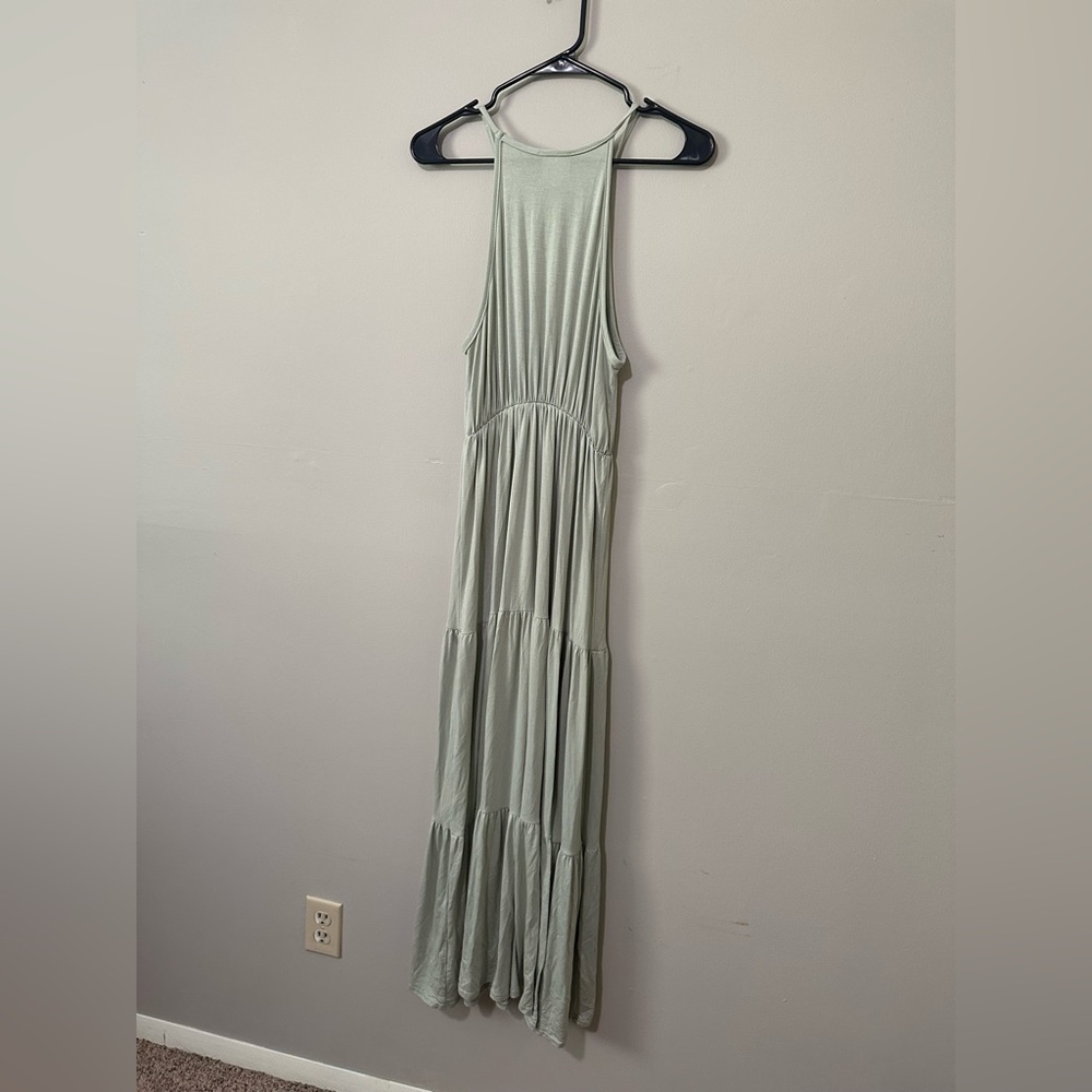 Green Halter Maxi Dress